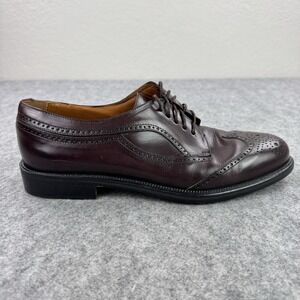 Cable & Co Shoes Men 11 D Brown Leather Oxford Brogue Italy Preppy Career Ivy